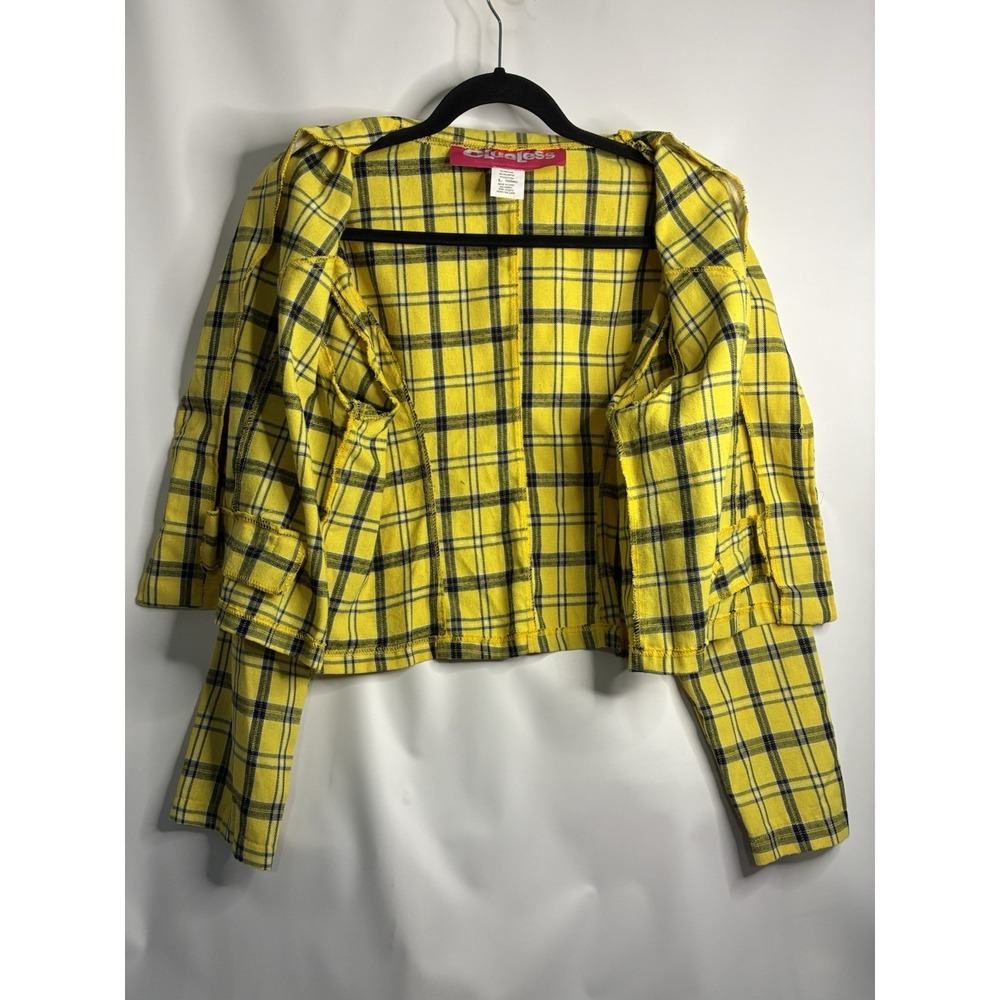 Clueless Cher Horowitz Dress Costume Size Large 2 Pc Yellow Black Plaid Pleated - Picture 3 of 9